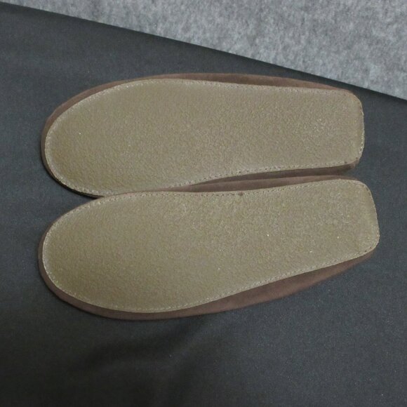 L.L. Bean Suede Leather Shearling Slippers Ribbon Womens 7 - Picture 9 of 10
